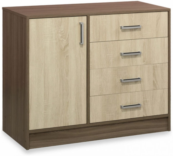 Комод К800-1Д, Вотан/Белый гладкий