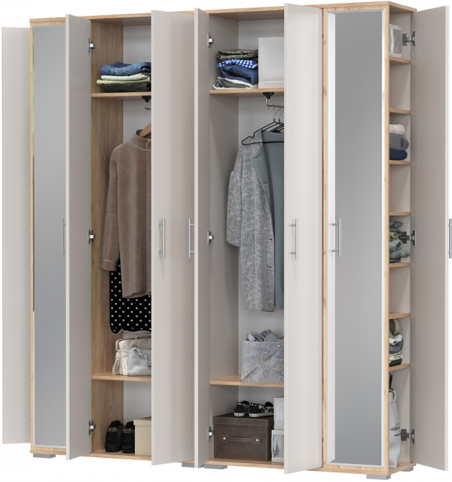 Две прихожих Домино-мини 2-3421дкз/к.с, дуб крафт золотой/кашемир серый