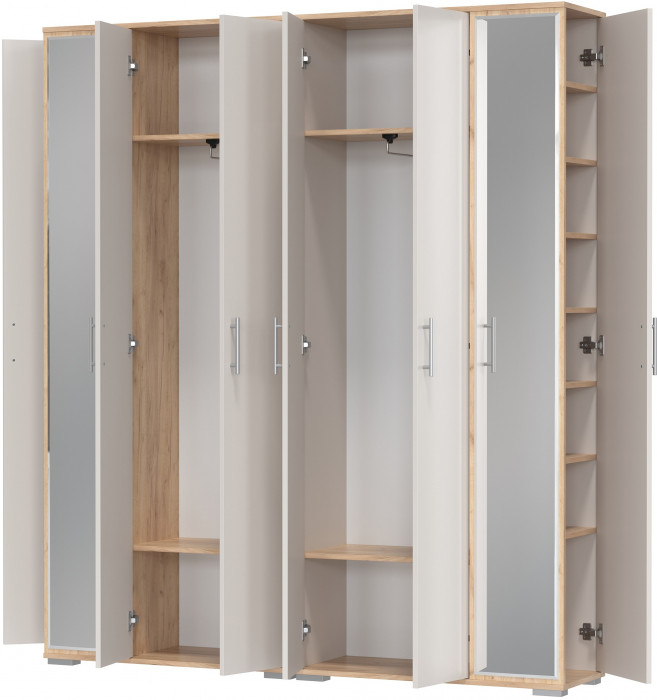 Две прихожих Домино-мини 2-3421дкз/к.с, дуб крафт золотой/кашемир серый