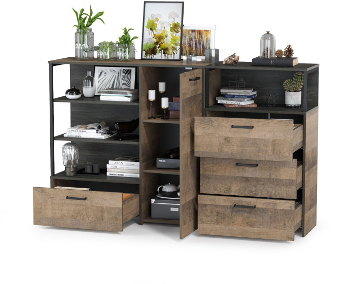 Трувор 13.307.01 Комод + 13.307.02 Комод с ящиками, дуб гранж песочный/интра