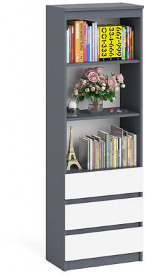 Мори Стеллаж МСТ600.3, графит/белый