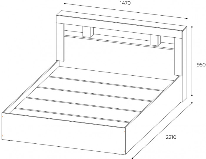 Кровать 140х200 с настилом ДСП Лит Прима