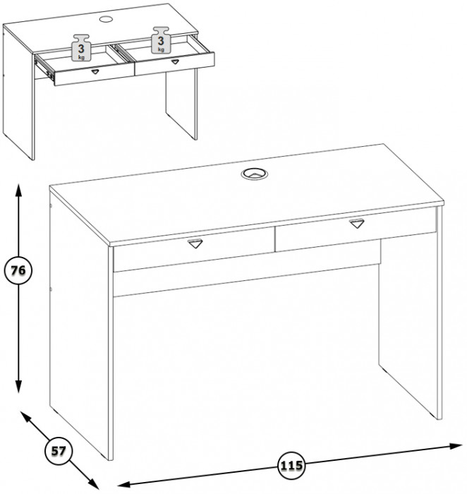 Бостон 12.69 компьютерный стол, дуб эндгрейн элегантный