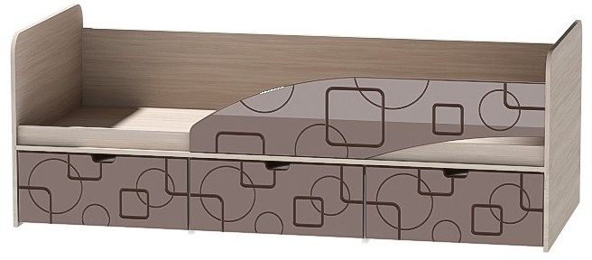 Детская кровать Бриз-3 80х190, квадрат (Антарктида/Белый/левый)