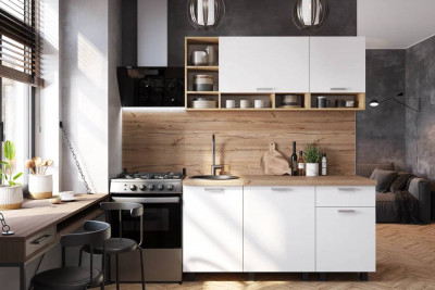 Готовая кухня Вика 1,6 м, Крафт, белый