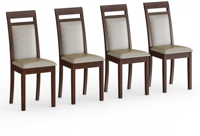 Четыре стула Мебель--24 Гольф-12 разборных, цвет орех, обивка ткань руми 812/8, ШхГхВ 40х40х100 см., от пола до верха сид. 47 см (мягк. спинка)