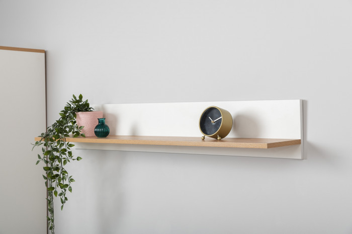 Остин 16.484 Полка, белый шагрень/дуб крафт золотой