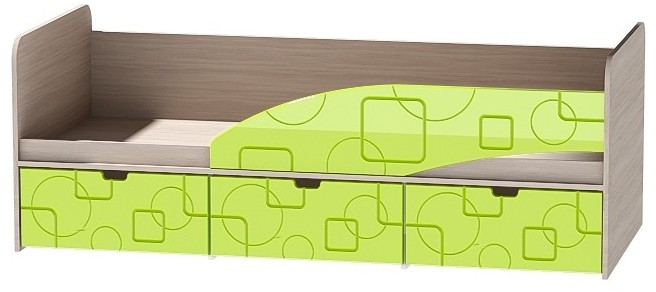 Детская кровать Бриз-3 80х190, квадрат (Антарктида/Белый/правый)