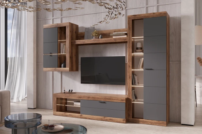 Прага Модульная Гостиная, вариант №5, делано/Графит