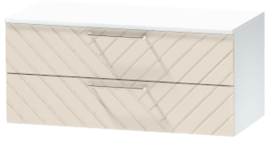 Тумба-5 прикроватная подвесная "Иннэс-7", Белый/Тирамису матовый