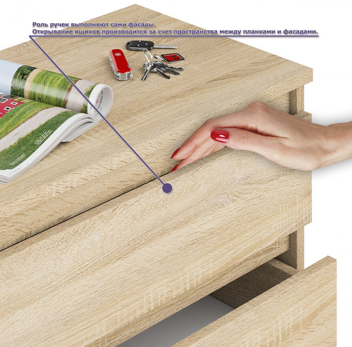 Мори компьютерный стол МС-2 + Тумба ТМП400.1, дуб сонома