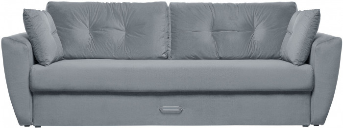 Диван-еврокнижка Амстердам Люкс, 160х195, пружинный блок, велюр серый