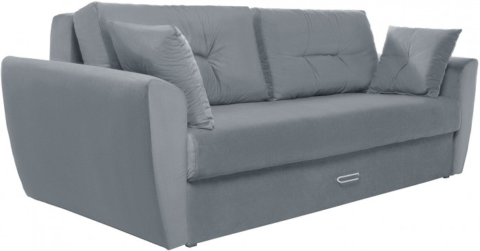 Диван-кровать Амстердам Люкс, 160х195, еврокнижка, пружинный блок, велюр, серый