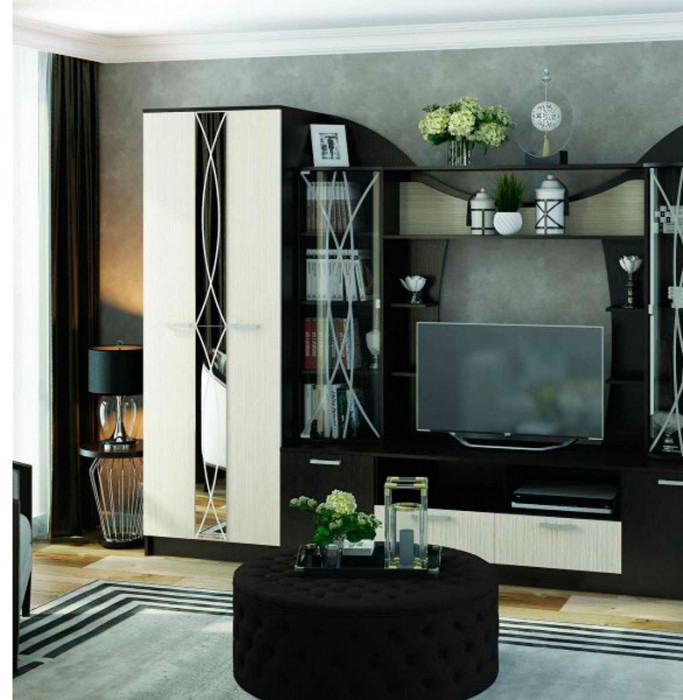 Гостиная ОЛЬБИЯ шкаф (700х2100х542) венге/белфорт