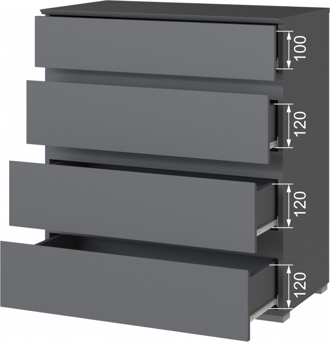 Плейона Комод графит серый