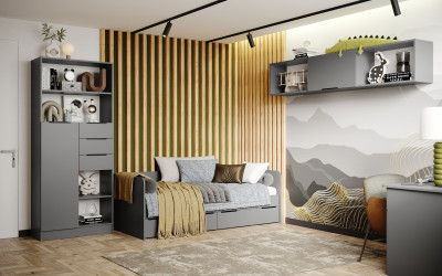 Набор мебели для подростковой "Мадрид", Графит серый