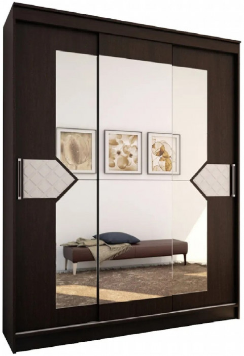 Николь Шкаф-купе 3, Ясень Шимо/Лиственница темная