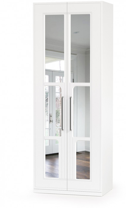 Валенсия Спальня 13.329 Шкаф для одежды, цвет ЛДСП белый шагрень/МДФ белый шагрень, ШхГхВ 84х54,2х225,3 см.