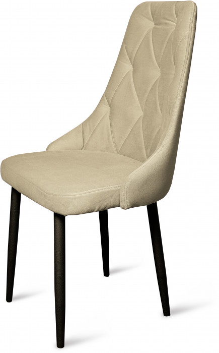 Стул "Граф" черный матовый Томми 02 бежевый