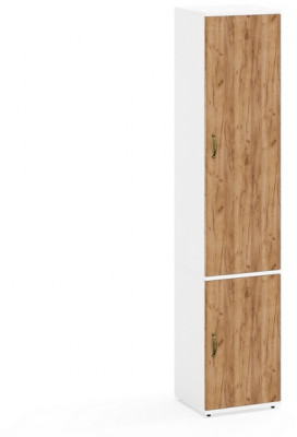 Лидер-8 Модуль Пенал МД 21Б, белый шагрень/крафт золото