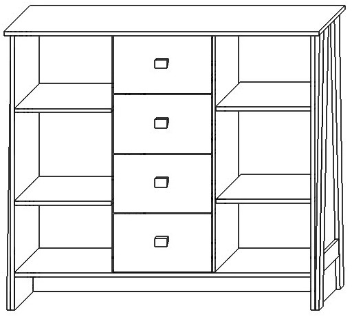 Комод 2 двери/4 ящика 