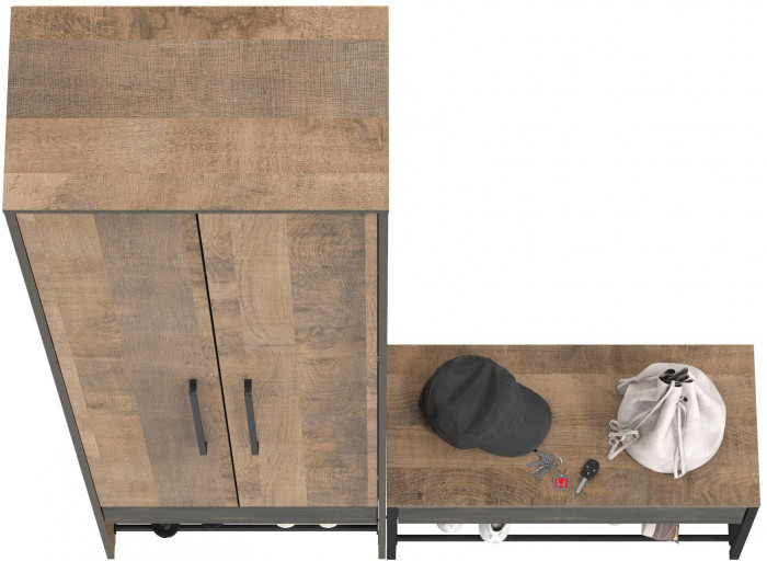 Трувор 13.328.02 Шкаф для одежды + 13.241.03 Тумба для обуви, дуб гранж песочный/интра