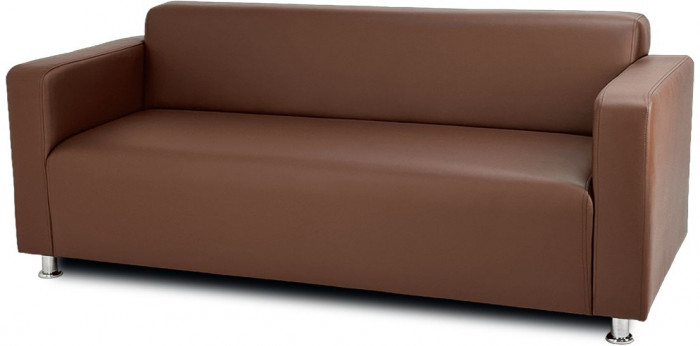 Диван прямой Томи, 200 см, экокожа, коричневый