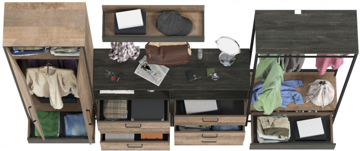 Трувор Прихожая 239, дуб гранж песочный/интра