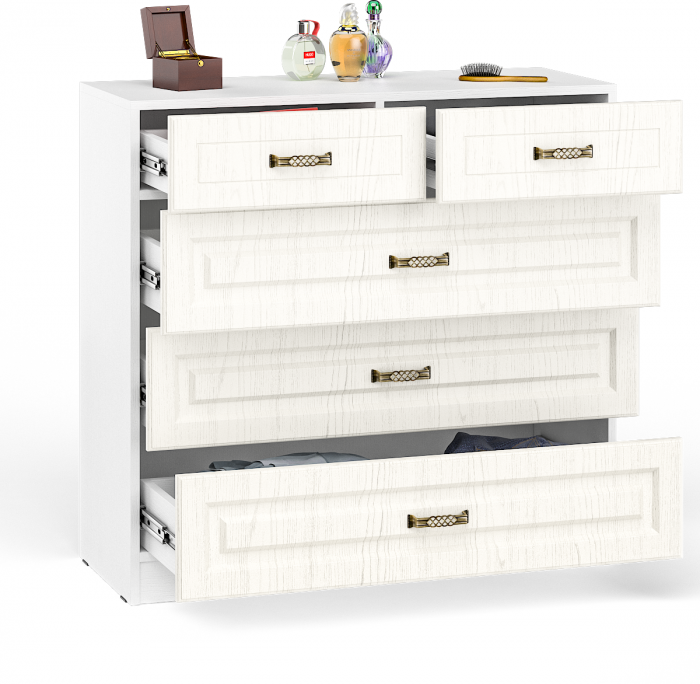 Ливерпуль Комод 10.103, ясень ваниль/белый