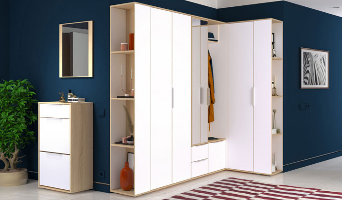 Куба Шкаф для одежды 13.137, цвет дуб сонома/белый премиум, ШхГхВ 81,4х38х210,6 см., универсальная сборка