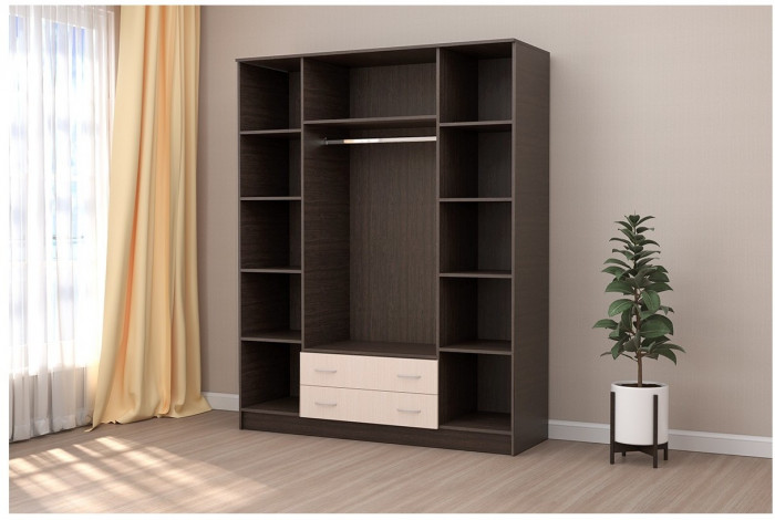 Кэт-7 Шкаф 4 -створчатый (Венге / Белфорт)