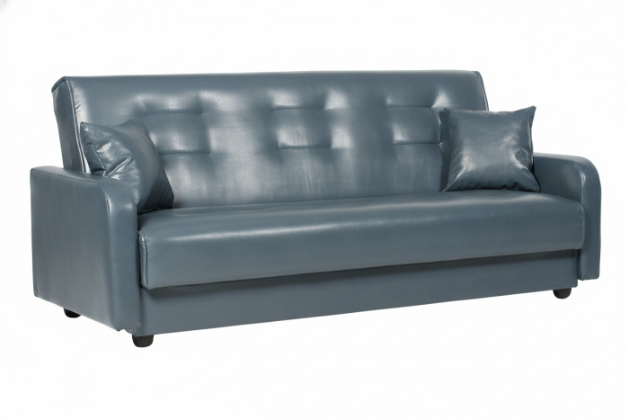 Диван-книжка Аккорд, 140х190, экокожа серая