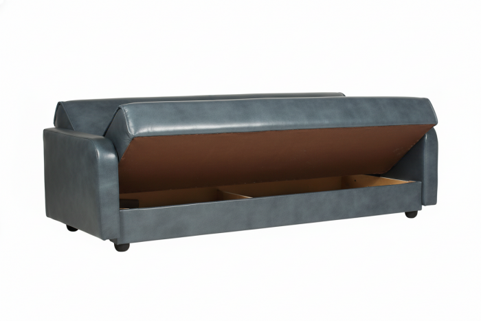 Диван-книжка Аккорд, 140х190, экокожа серая