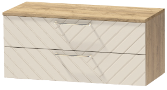 Тумба-5 прикроватная подвесная "Иннэс-7", Крафт золотой/Тирамису матовый