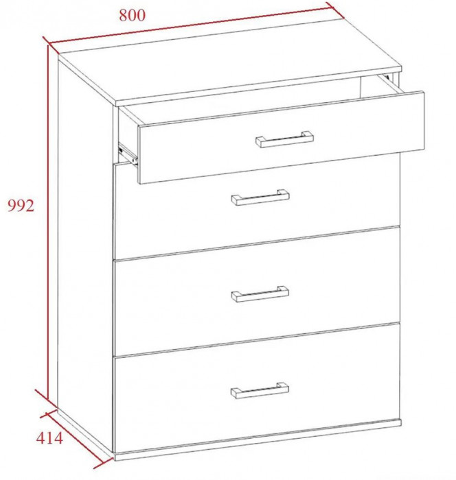 NEXT 40-2 Комод Дуб Сонома / Белый