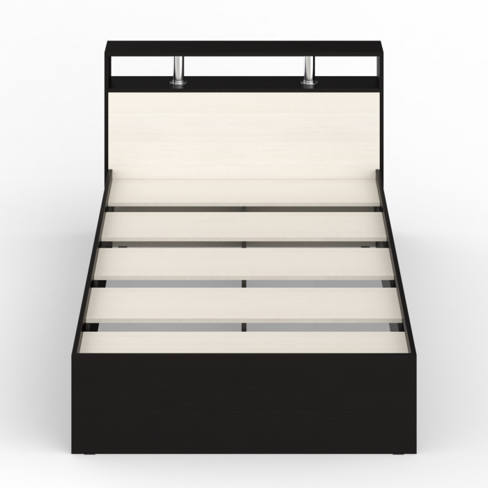 Камелия Кровать 1200, цвет венге/дуб лоредо, ШхГхВ 123,5х217х78,2 см., сп.м. 1200х2000 мм., без матраса, основание есть