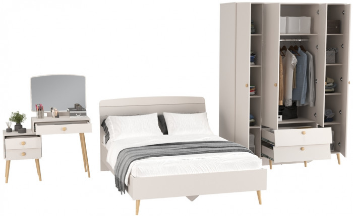 Афина Спальня 10-1400, кашемир серый