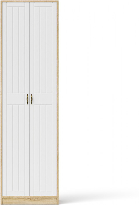 Прихожая П-6 Шкаф, дуб сонома/фасады МДФ белое дерево фрезеровка прованс