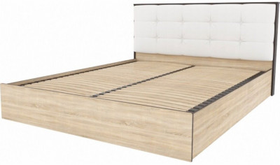 Кровать Лирика ЛК-2 к/з милк + основание ортопед 140