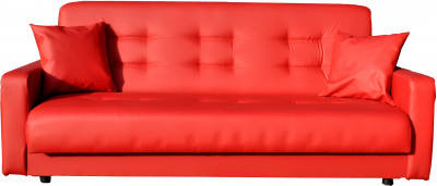 Диван-книжка Аккорд, 140х190, экокожа красная