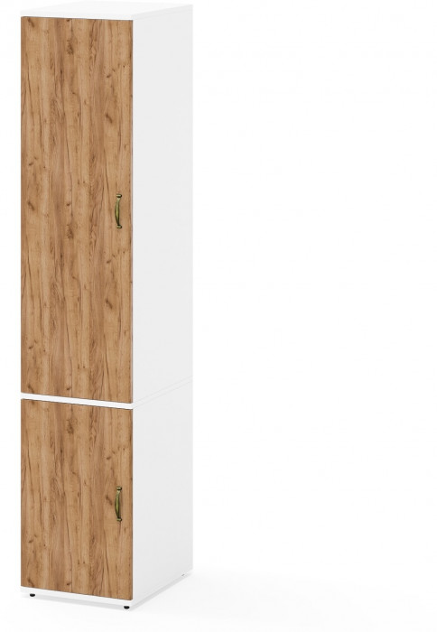 Лидер-8 Модуль Пенал МД 23Б, белый шагрень/крафт золото