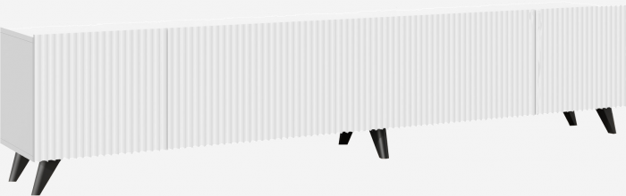 Тумба ТВ Сканди с опорами (Белый / Белый глянец)