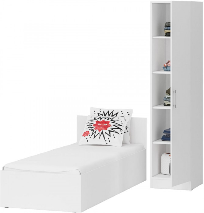 Кровать 0800 + Пенал Стандарт, белый