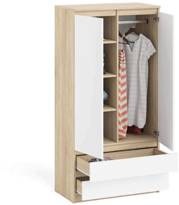 Мори Шкаф МШ900.1, цвет дуб сонома/белый, ШхГхВ 90,4х50,4х179,6 см.
