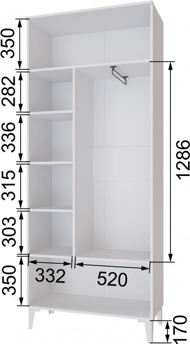Толедо Шкаф 2-х створчатый ТШ-30 белый