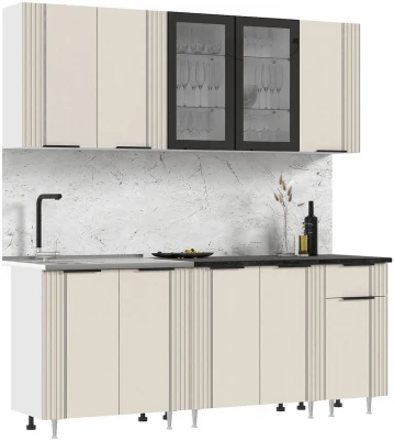 Кухня Виктория 2,0м Пластер аворио/белый