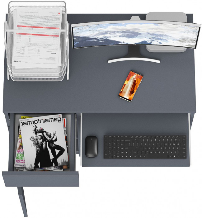 Мори компьютерный стол МС-1 левый, графит