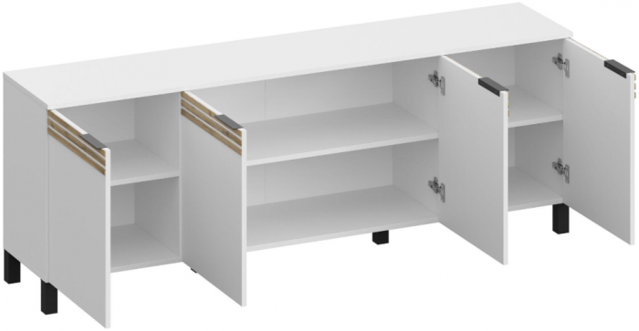 Тумба ТВ с 4-мя дверцами ТБ-4102, Белый/Профиль МДФ Дуб вотан