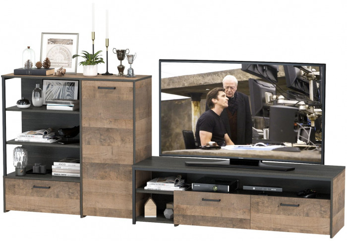 Трувор 13.70 Тумба под ТВ + 13.307.01 Комод, дуб гранж песочный/интра