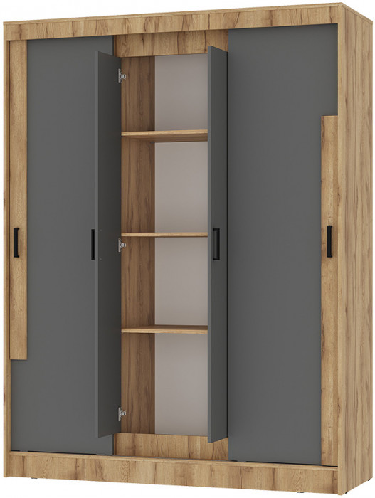 Шкаф-купе "Смарт" ШКК-06 Крафт/графит